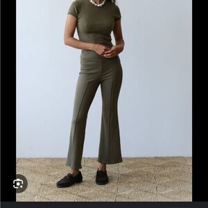 Donni Rib Kick Flare in Olive, XS